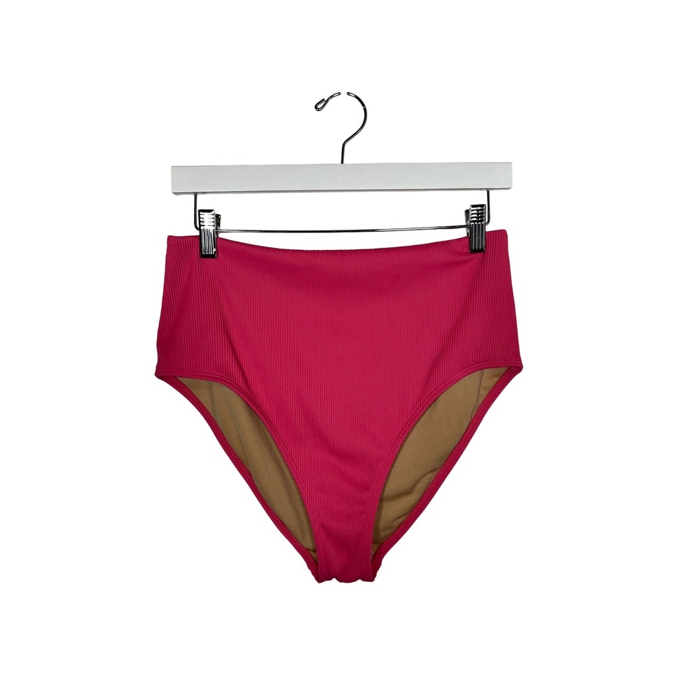 Old Navy Pink Ribbed High Waisted Bikini Bottoms Swimwear Large